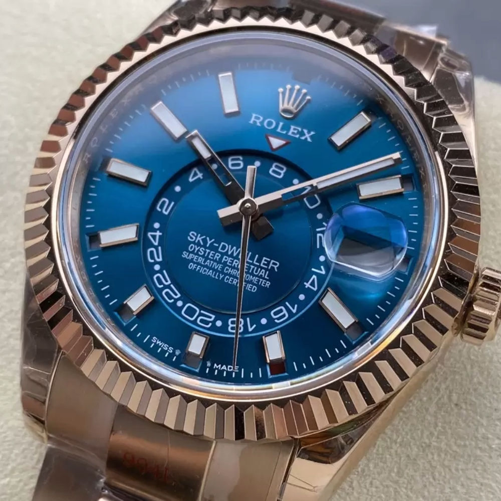 롤렉스 스카이드웰러 청판 다이얼 오이스터 로즈골드 금통 42mm 336935