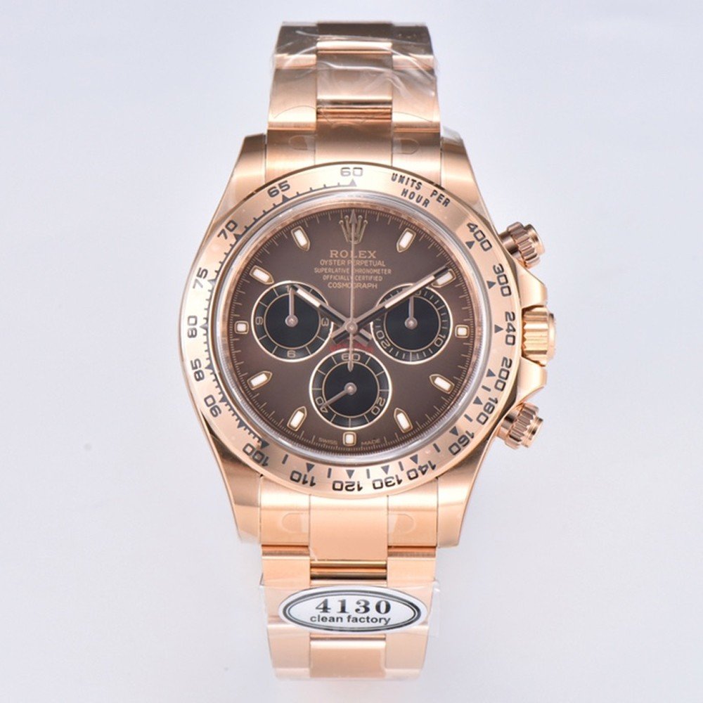 롤렉스 데이토나 크로노그래프 초코 다이얼 바인덱스 RG 금통 40mm 116505