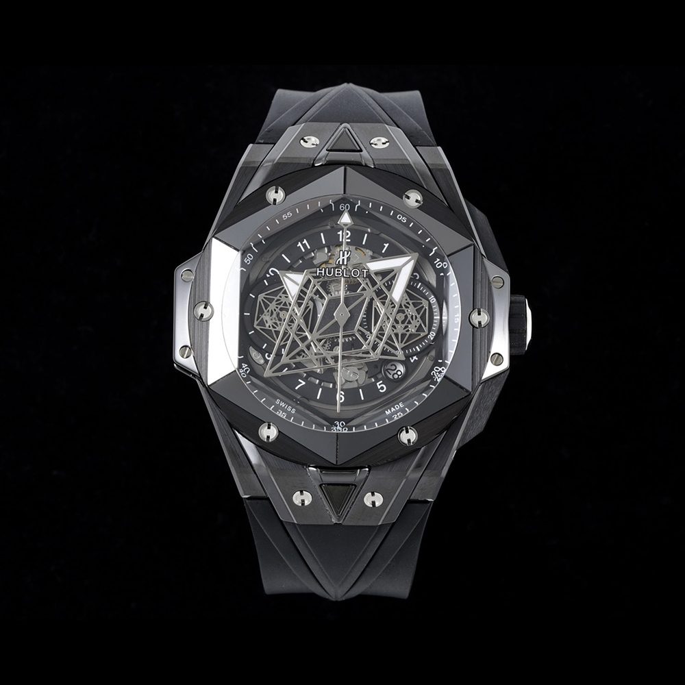 위블로 빅뱅 Sang Bleu II 세라믹 블랙 러버 스트랩 45mm 418.HX.2001.RX.MXM21