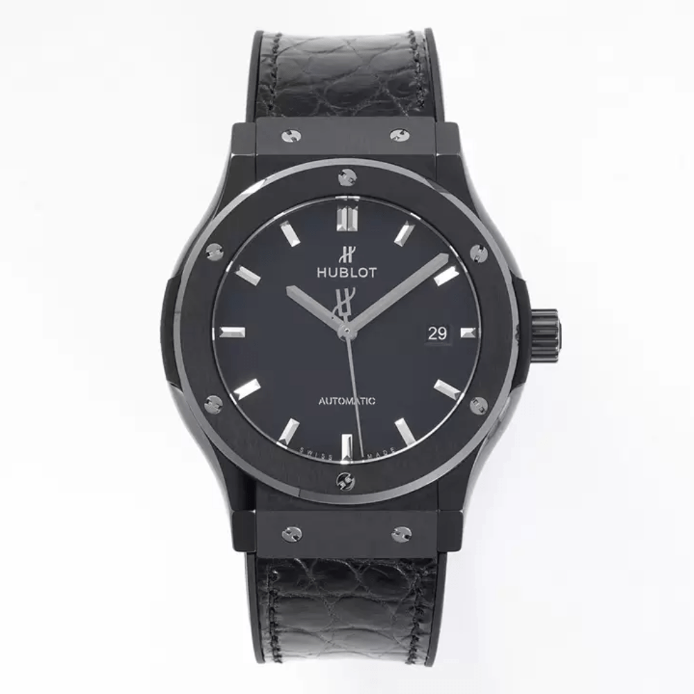 위블로 클래식 퓨전 카본 다이얼 블랙 세라믹 가죽 스트랩 42mm 542.CM.1770.RX