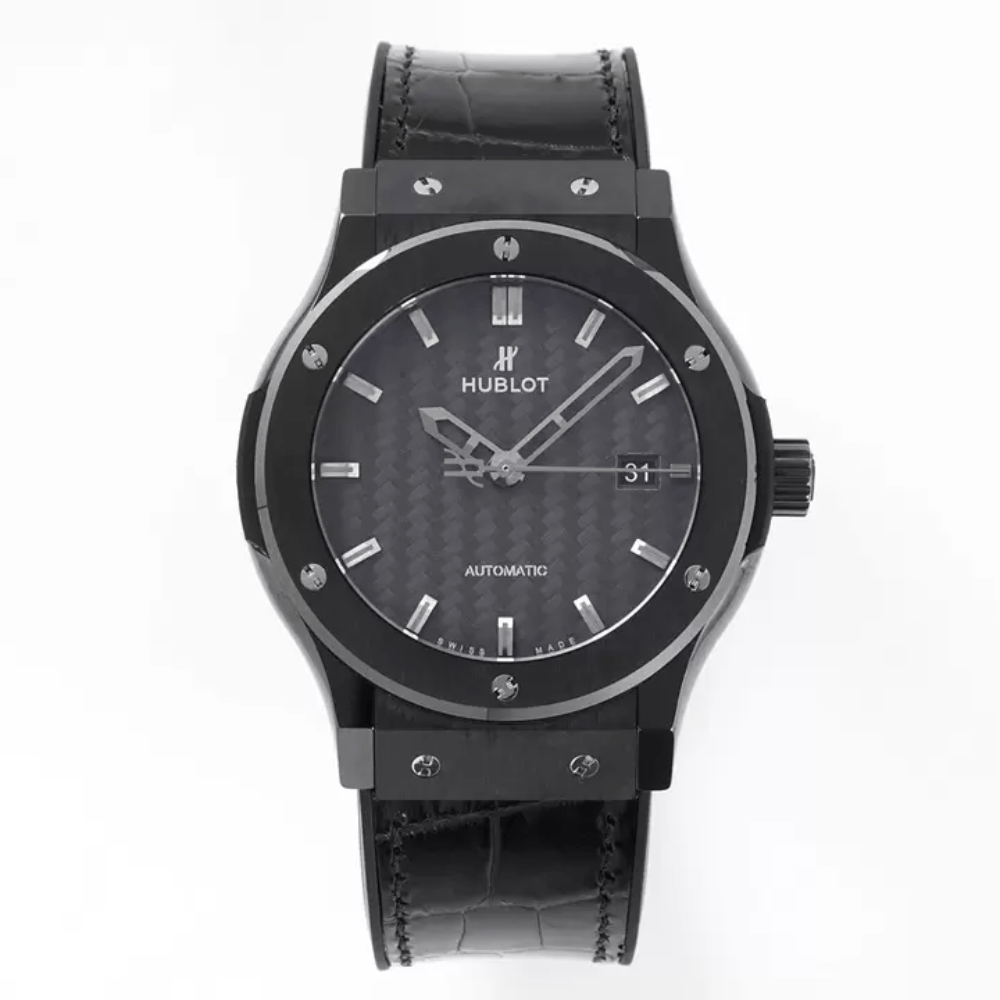 위블로 클래식 퓨전 블랙 다이얼 티타늄 세라믹 가죽 스트랩 42mm 542.CO.1780.RX