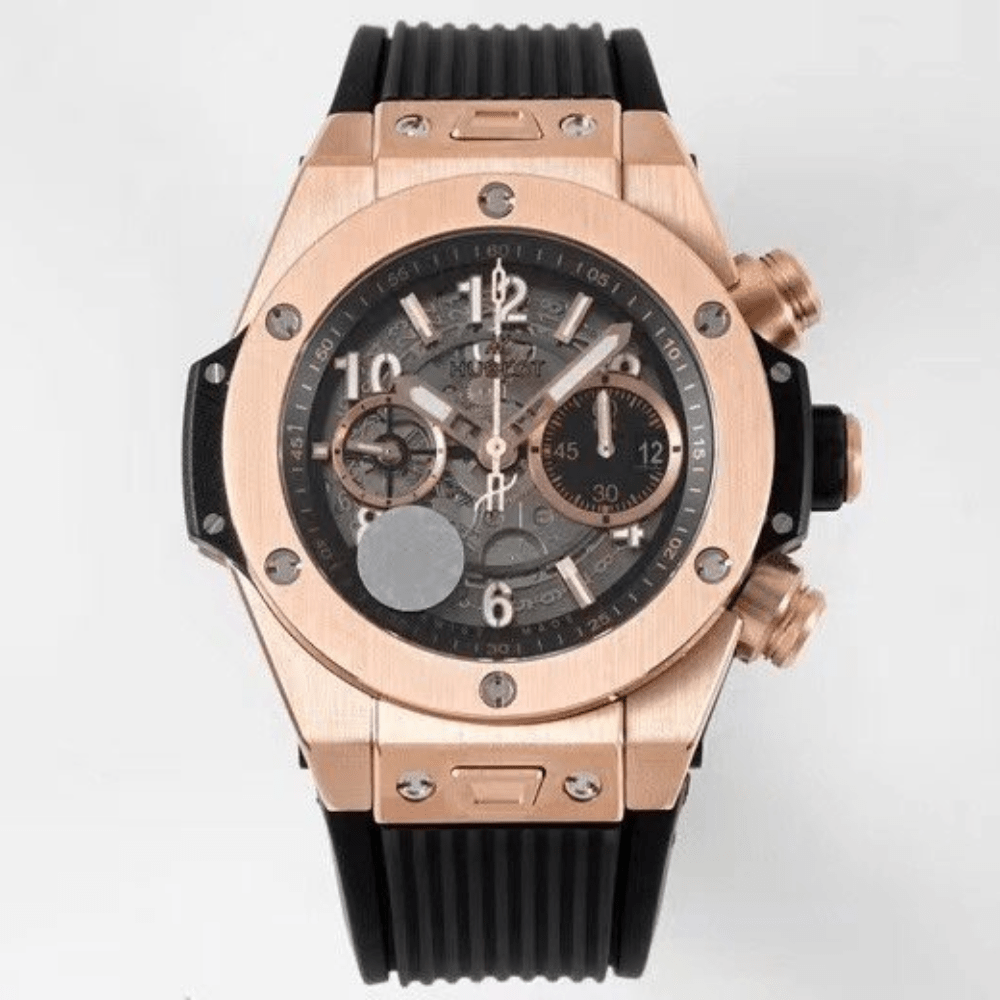 위블로 빅뱅 유니코 로즈골드 다이얼 티타늄 러버 스트랩 44mm 421.OX.1170.RX
