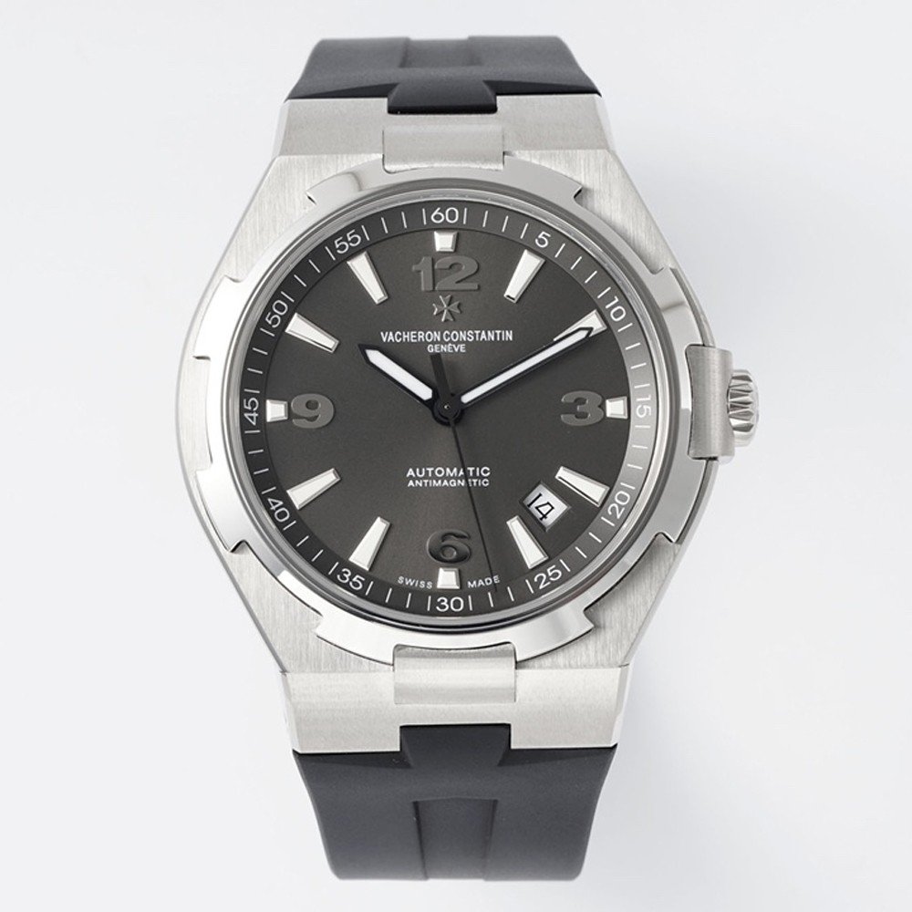 바쉐론 콘스탄틴 오버시즈 그레이 다이얼 러버 스트랩 42mm 47040/000W-9500