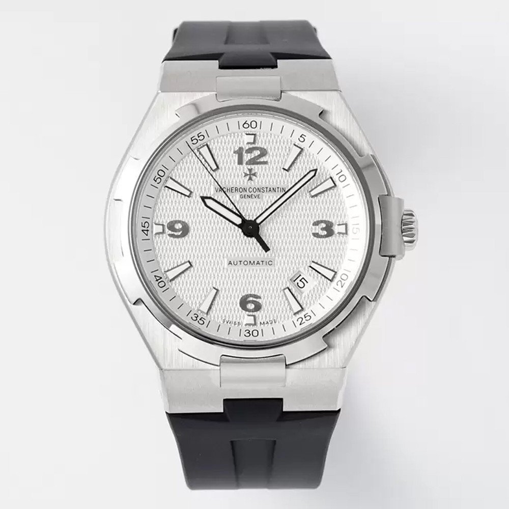 바쉐론 콘스탄틴 오버시즈 화이트 다이얼 러버 스트랩 42mm 47040/B01A-9093