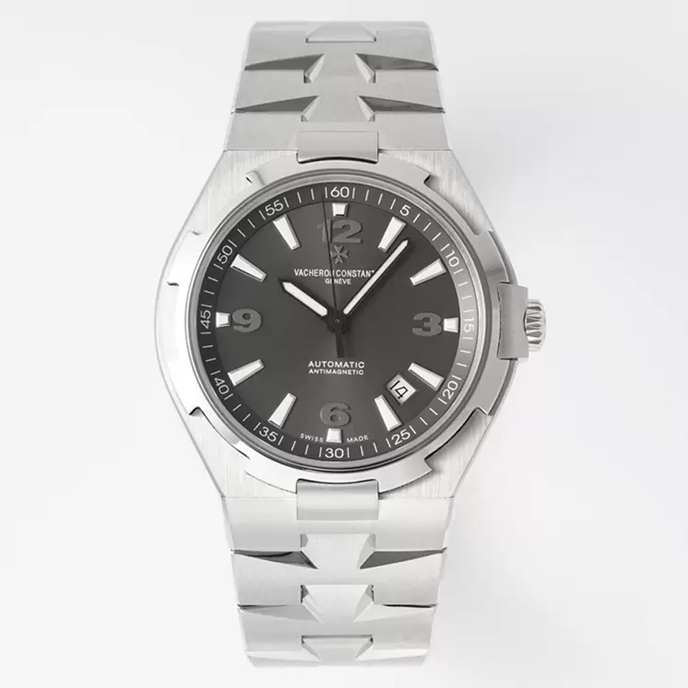 바쉐론 콘스탄틴 오버시즈 그레이 다이얼 스틸 SS 브레이슬릿 42mm 47040/000W-9500