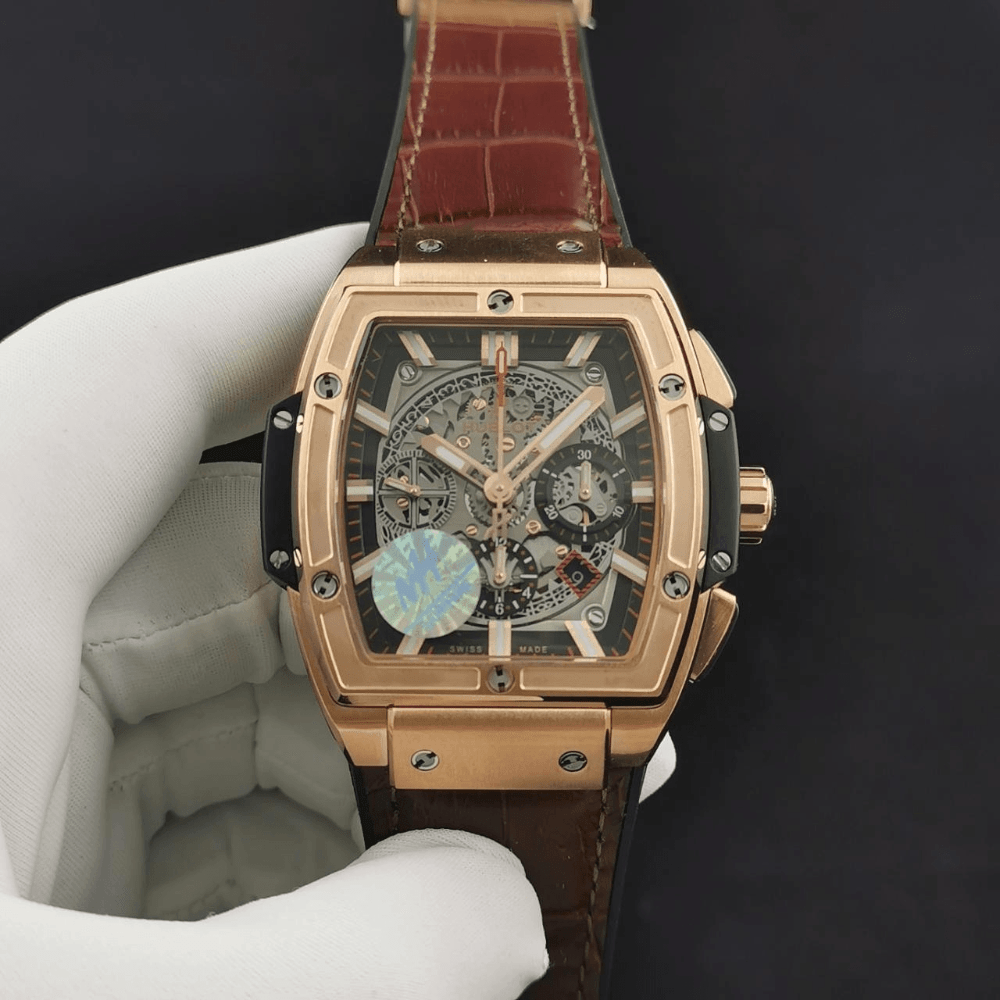 위블로 스피릿 오브 빅뱅 크로노그래프 로즈골드 금통 가죽 스트랩 42mm 601.OX.0183.LR
