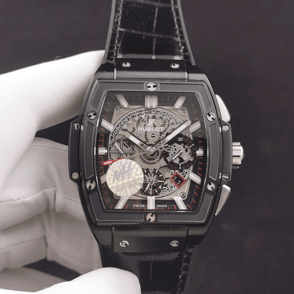 위블로 스피릿 오브 빅뱅 크로노그래프 블랙 매직 가죽 스트랩 42mm 601.CI.0173.RX