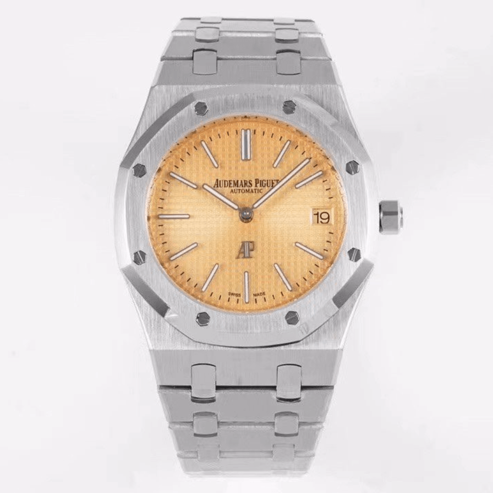 오데마피게 로얄오크 골드 텍스처 다이얼 스틸 SS 브레이슬릿 39mm 15202BC