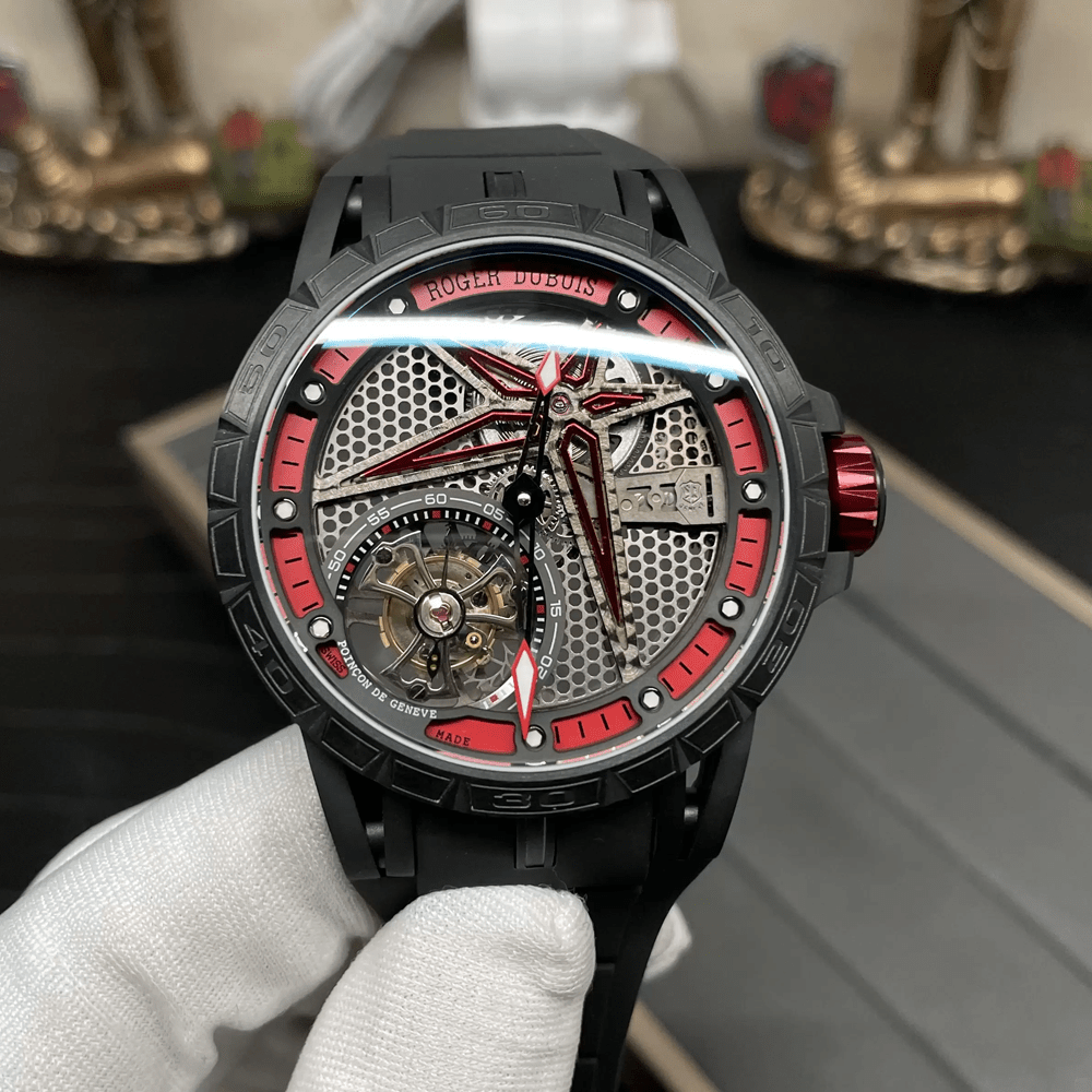 로저드뷔 엑스칼리버 싱글 플라잉 투르비옹 블랙 42mm RDDBEX0817
