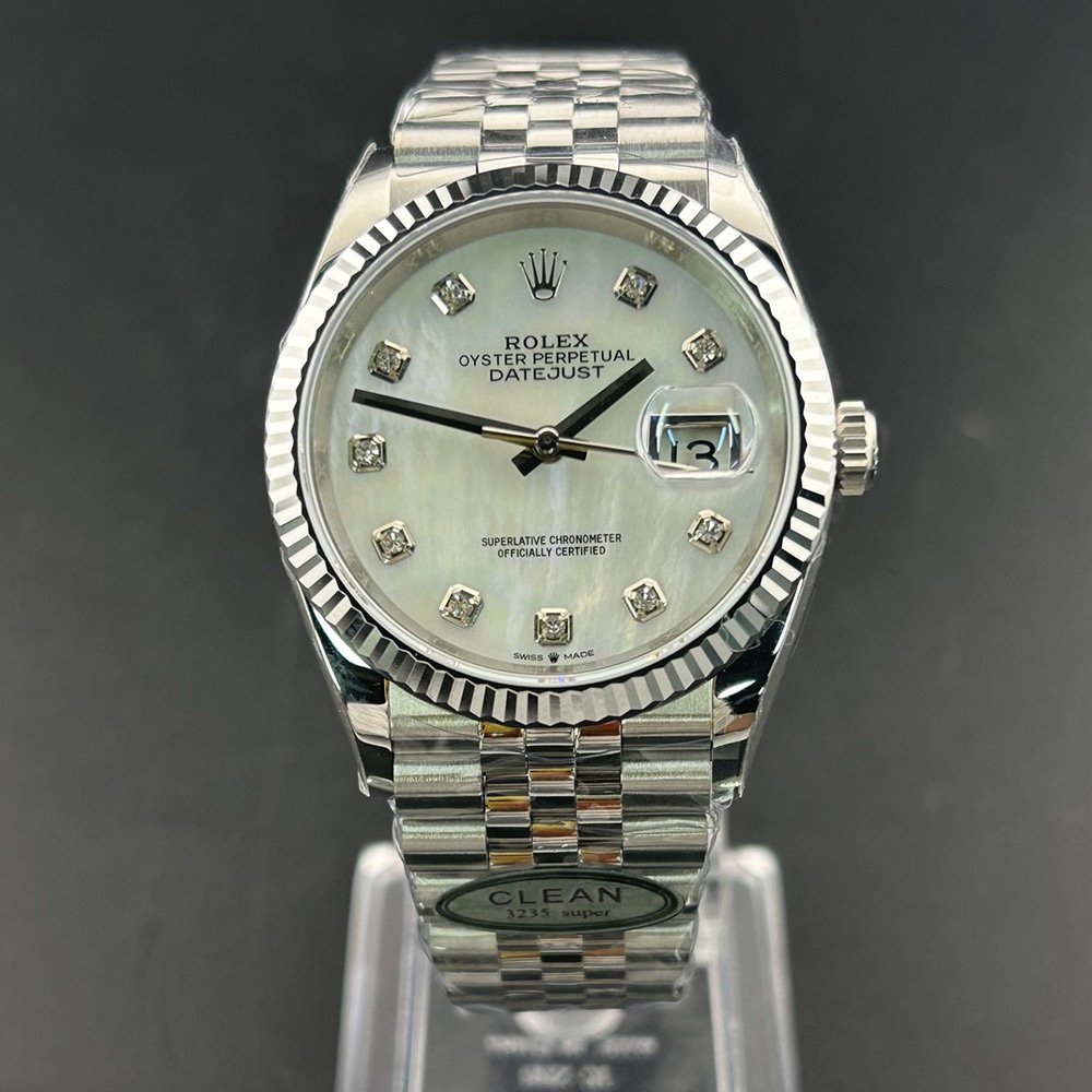 롤렉스 데이저스트 화이트 MOP 다이얼 10P다이아 쥬빌레 36mm 126234