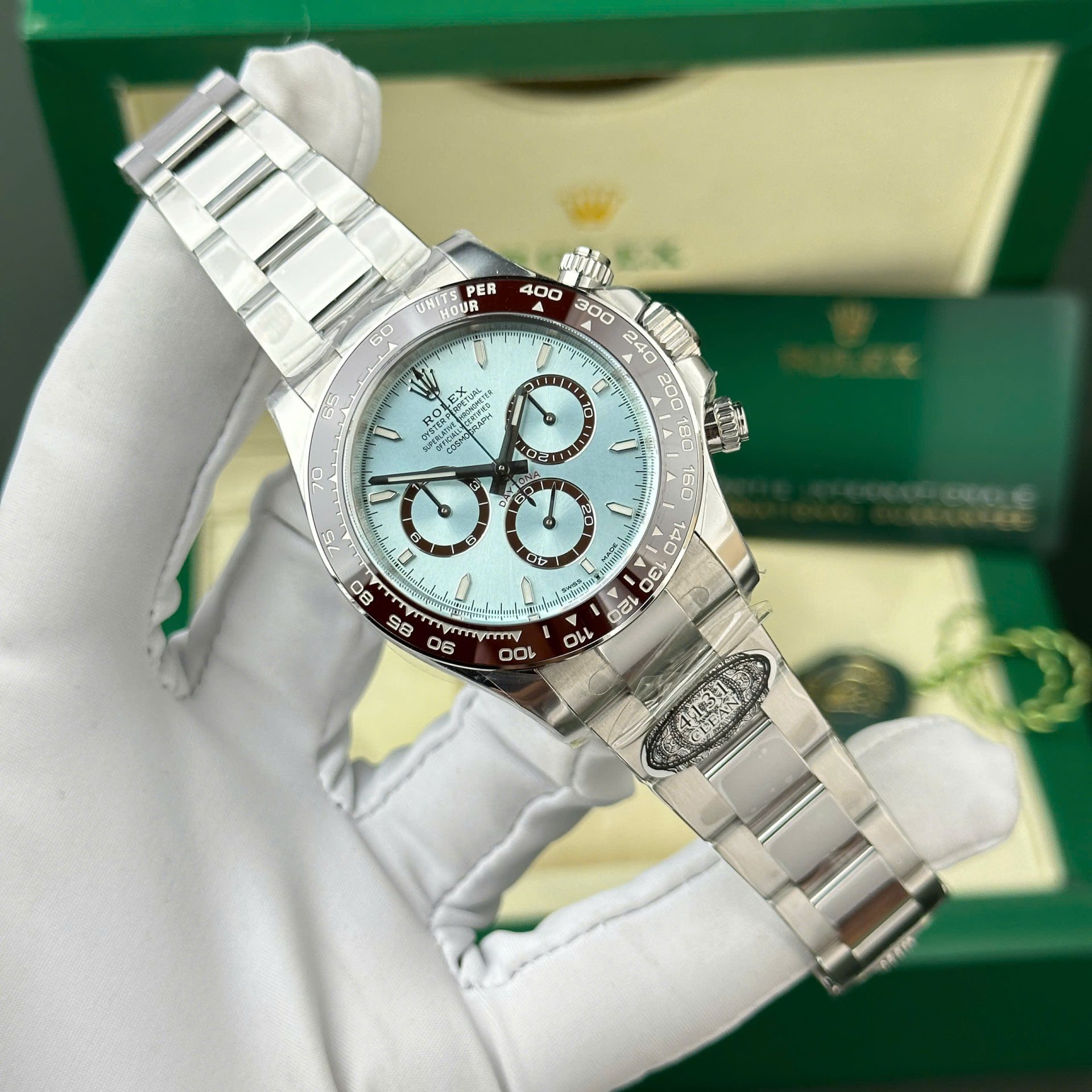 롤렉스 데이토나 크로노그래프 아이스블루 다이얼 바인덱스 40mm 126506